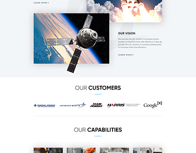 Website design for aircraft charter company