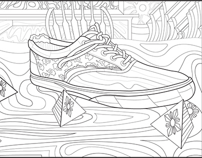 Adult Coloring Book with Shoe