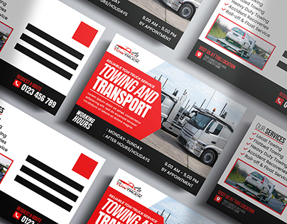 Towing and Transport Marketing Postcard Template