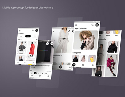 Mobile app concept for designer clothes store