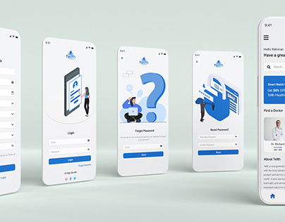 Telth healthcare redesigned app screens