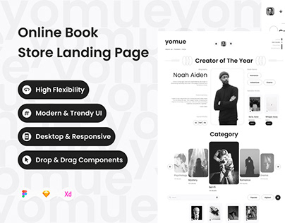 Yomue - Online Book Store Landing Page V2