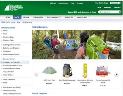 MEC - Hiking & Camping Landing Page Revamp