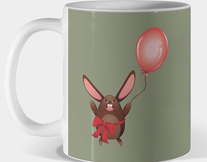 Choco bunny with balloon on tees