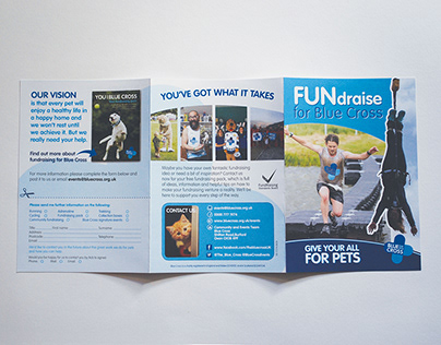 Fundraise for Blue Cross, Tri fold brochure