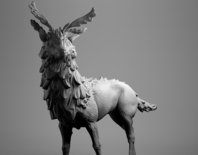3D Creature Design - Fantasy Mountain Deer