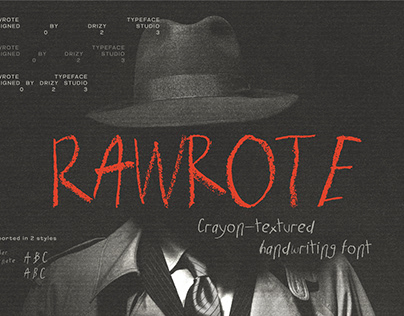 Rawrote – Crayon-Textured Handwriting Font - FREE Font