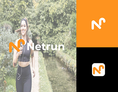 Netrun running app logo design| fitness| letter logo