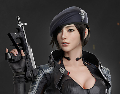 3D Woman Soldier Character