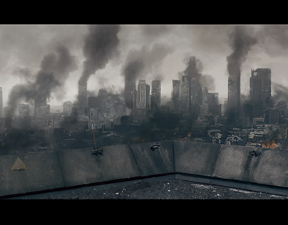 Destroyed City - Matte Painting