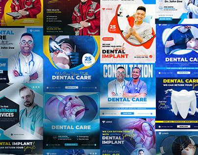 Medical dental implants healthcare social media Banner