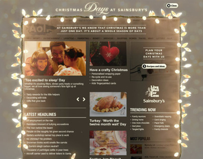 Sainsbury's christmas 2012 / AOL overlay