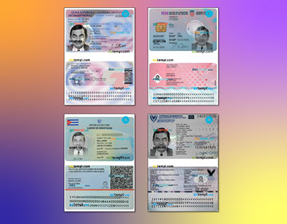 Czechia ID,Croatia,Cuba,Cyprus psd id template