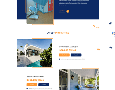 Real Estate Website Landing Page UI