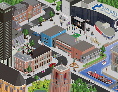 Leeuwarden culturele hoofdstad 2018 pixel illustratie