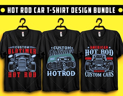Hot Road car t-shirt design vintage t-shirt design