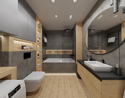 bathroom design in an apartment of 72M2