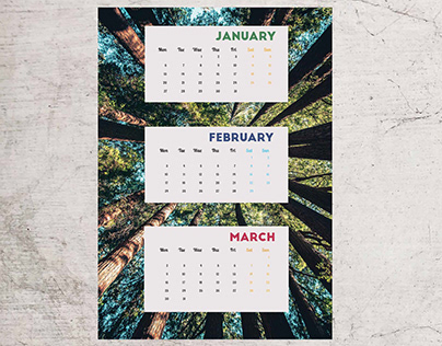 Trees Calendar 2020