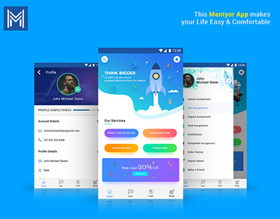 Mentyor- A Education & homework Help app design