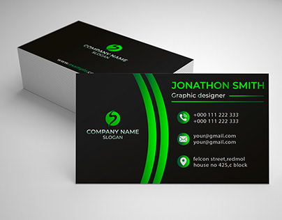 Modern Green and Black Business card design