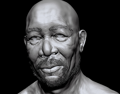 Morgan Freeman sculpted in Zbrush