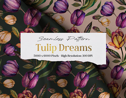 Seamless Pattern Design - Tulip Dreams
