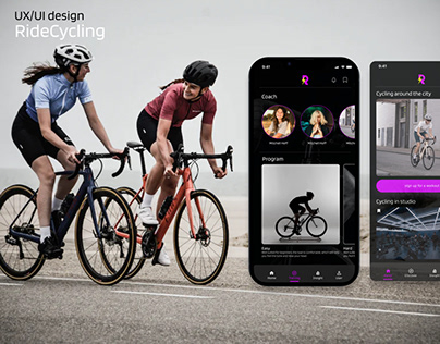 Design a mobile app for a cycling club. RideCycling