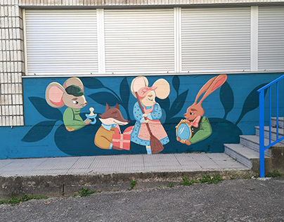 Mural "A ratiña presumida".