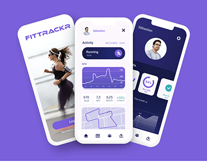 Fittrackr Modern Fitness UI App - Dark & Light modes