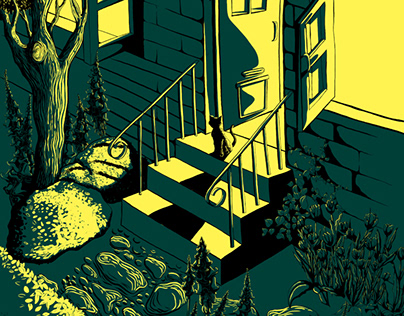 The Cat On the Stoop- Illustration