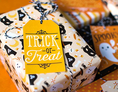 Halloween Gift Wrap And Tag
