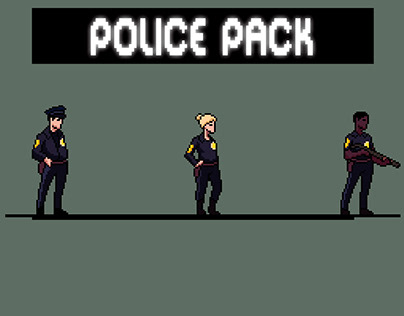 Police Character Sprites Pixel Art