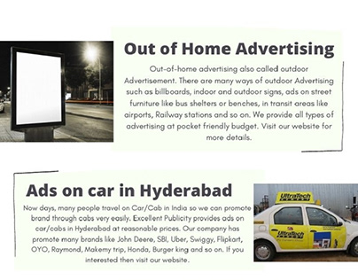 Out of Home Advertising - Excellent Publicity