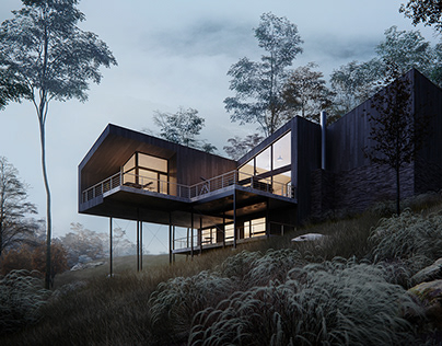 Console house in forest, CGI