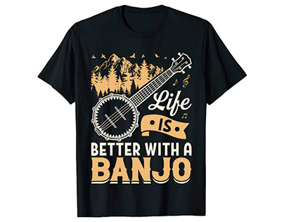 Bluegrass Banjo Player T Shirt Design