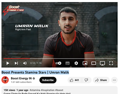 Boost Presents Stamina Stars | Umran Malik