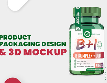 Product Label Design & 3D Mockup