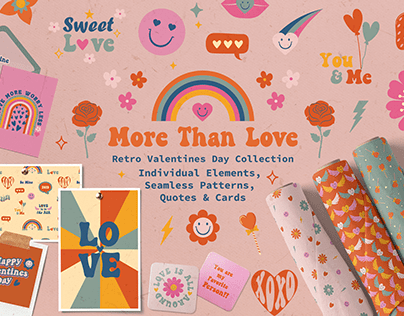 More Than Love- Retro Valentine Graphic & Pattern