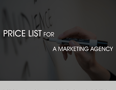 Price List for Marketing Agency
