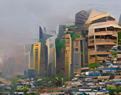 Digital painting of Nigerian Urbanization