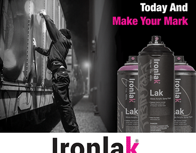 Ironlak Concept art Ad and Package design.