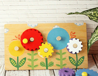 Wooden Flower Garden with 5 Gears Toy