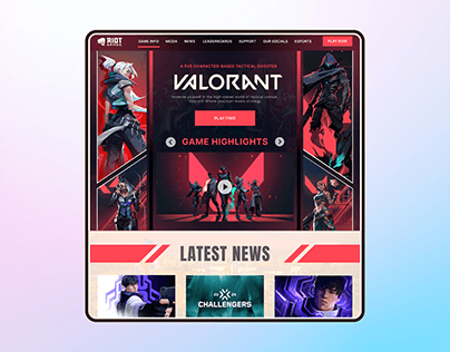 Valorant Gaming Website Landing Page UI Design