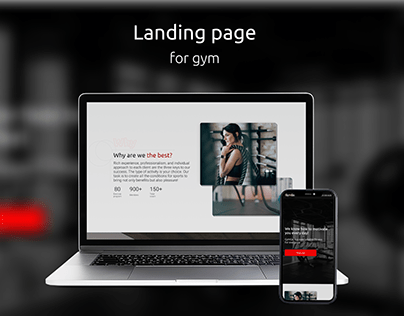 Landing page for gym
