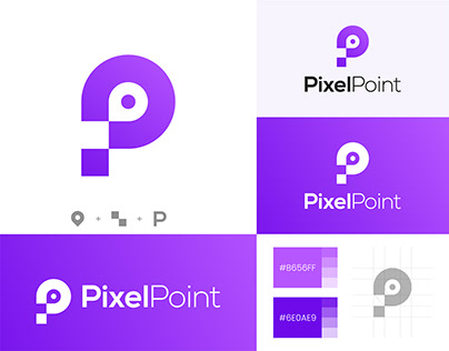Logo design, pixel logo, point logo, p logo