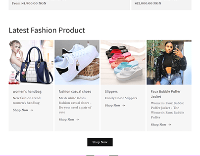 Fashion online store build on shopify