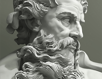 The Bust of Neptune by Lambert-Sigisbert Adam