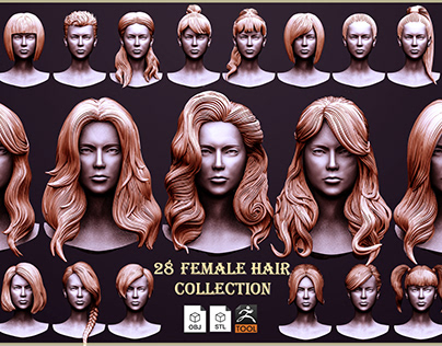 28 Female hair collection