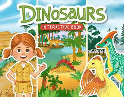 Dinosaurs. Children's activity book illustrations