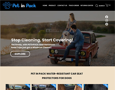 Pet in pack website design